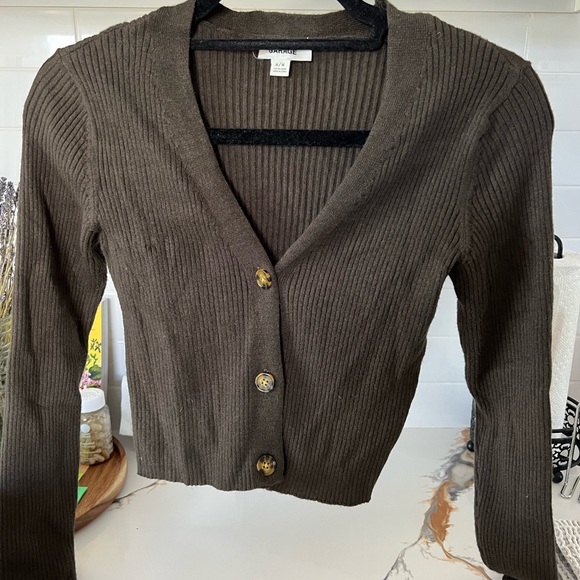 Garage Khaki Button-Up Cardigan - Picture 1 of 3